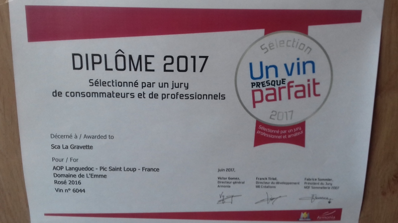 Le Domaine de L' Emme récompensé ! 